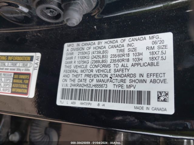 Photo 8 VIN: 2HKRW2H52LH655673 - HONDA CR-V 