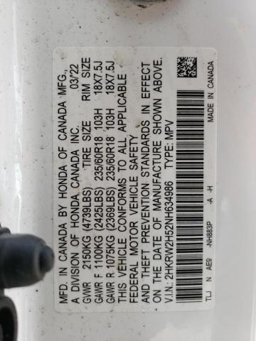 Photo 9 VIN: 2HKRW2H52NH634986 - HONDA CR-V EX 