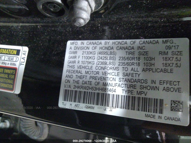 Photo 8 VIN: 2HKRW2H53HH681464 - HONDA CR-V 