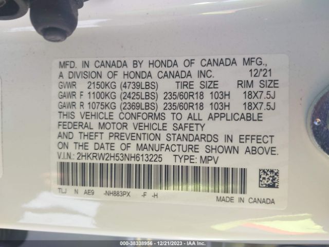 Photo 8 VIN: 2HKRW2H53NH613225 - HONDA CR-V 