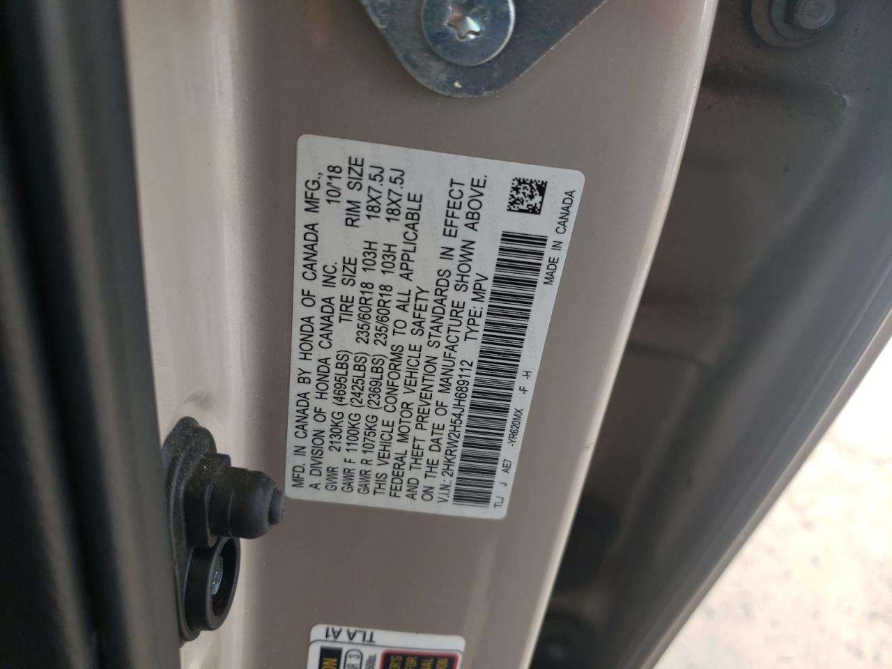 Photo 11 VIN: 2HKRW2H54JH689112 - HONDA CR-V 