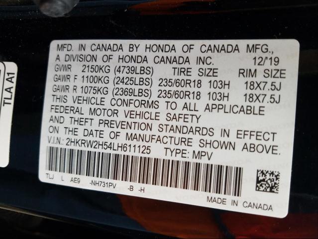 Photo 9 VIN: 2HKRW2H54LH611125 - HONDA CR-V EX 