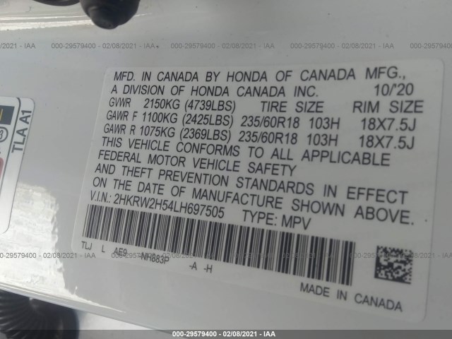 Photo 8 VIN: 2HKRW2H54LH697505 - HONDA CR-V 