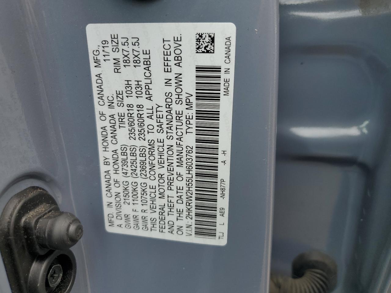 Photo 12 VIN: 2HKRW2H55LH603762 - HONDA CR-V 