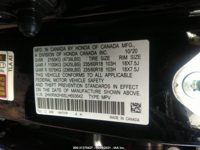 Photo 8 VIN: 2HKRW2H55LH693642 - HONDA CR-V 