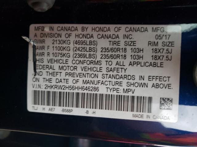 Photo 9 VIN: 2HKRW2H56HH646286 - HONDA CR-V EX 