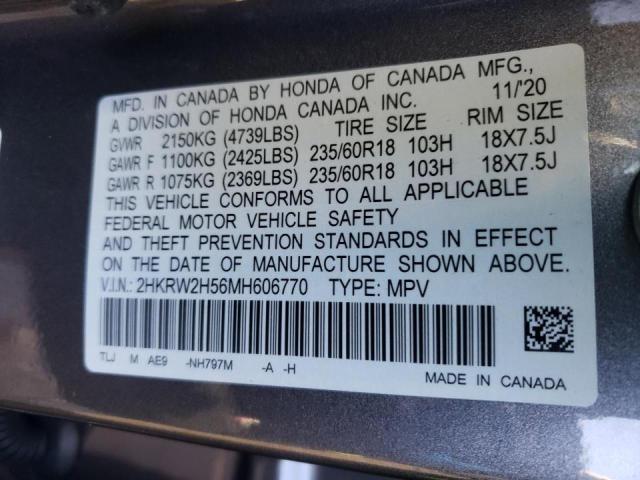 Photo 9 VIN: 2HKRW2H56MH606770 - HONDA CR-V EX 