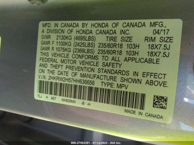 Photo 8 VIN: 2HKRW2H57HH636656 - HONDA CR-V 