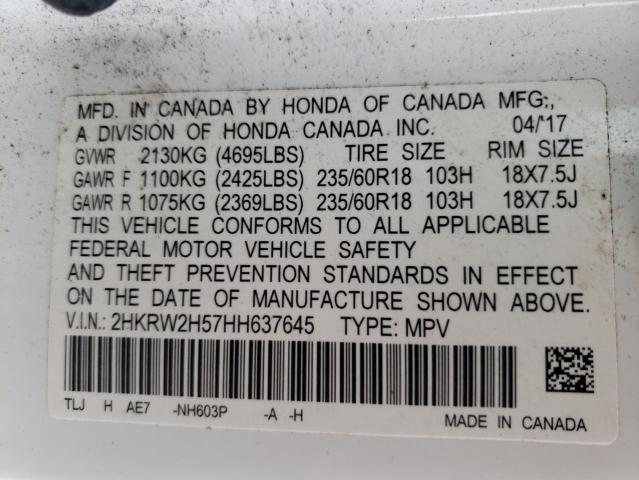 Photo 12 VIN: 2HKRW2H57HH637645 - HONDA CR-V EX 