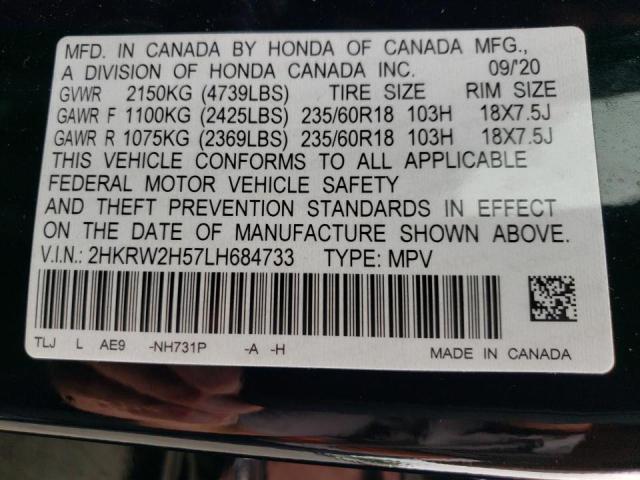 Photo 9 VIN: 2HKRW2H57LH684733 - HONDA CR-V EX 