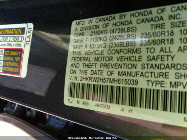 Photo 8 VIN: 2HKRW2H57MH615039 - HONDA CR-V 