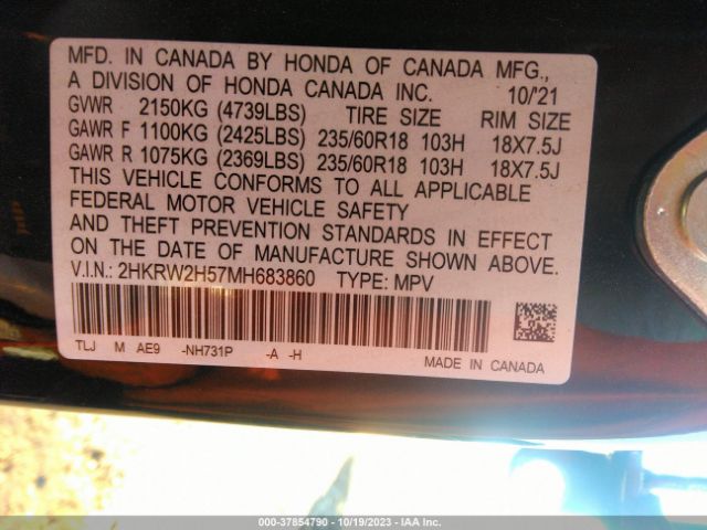 Photo 8 VIN: 2HKRW2H57MH683860 - HONDA CR-V 