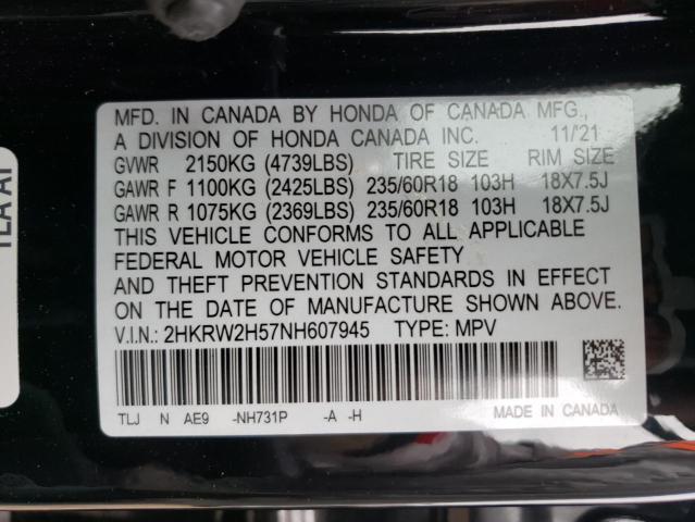 Photo 9 VIN: 2HKRW2H57NH607945 - HONDA CR-V EX 