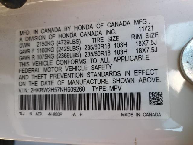 Photo 12 VIN: 2HKRW2H57NH609260 - HONDA CRV 