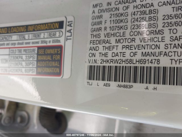 Photo 8 VIN: 2HKRW2H58LH691478 - HONDA CR-V 