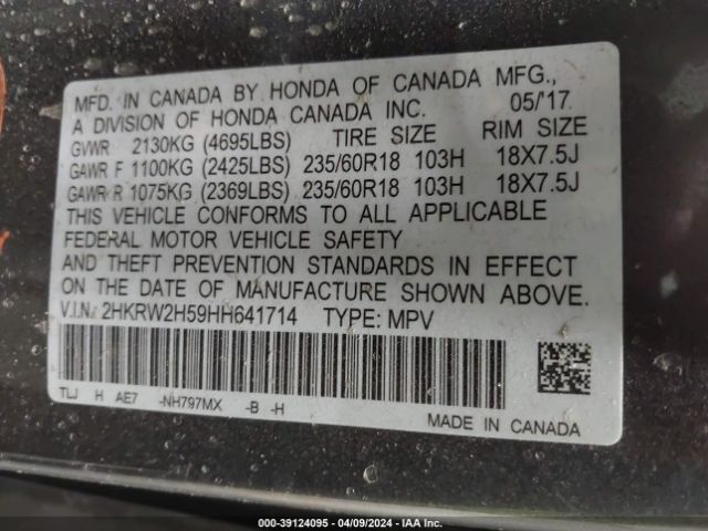 Photo 8 VIN: 2HKRW2H59HH641714 - HONDA CR-V 