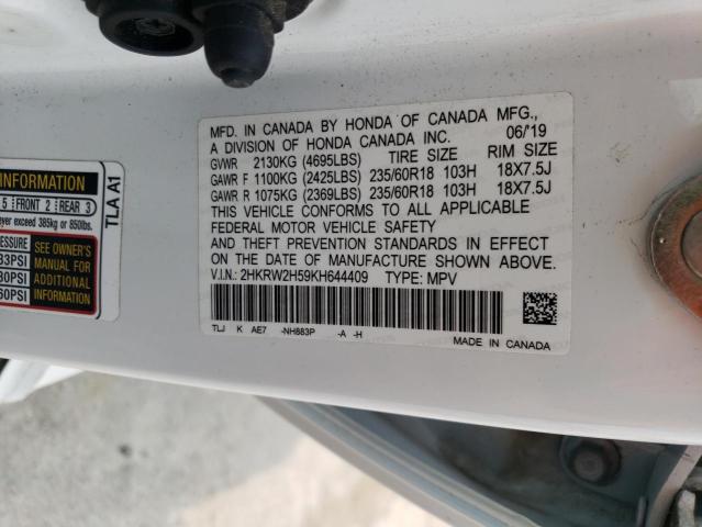 Photo 12 VIN: 2HKRW2H59KH644409 - HONDA CRV 