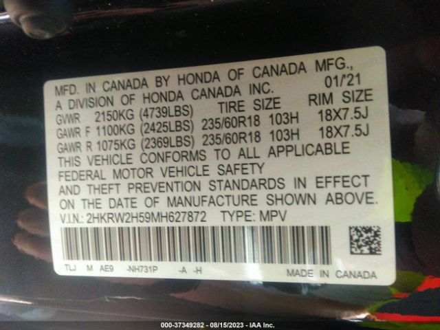 Photo 8 VIN: 2HKRW2H59MH627872 - HONDA CR-V 