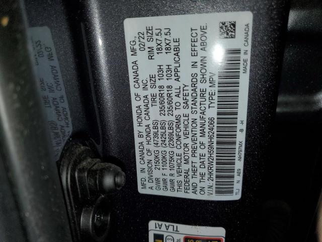 Photo 12 VIN: 2HKRW2H59NH624066 - HONDA CR-V EX 