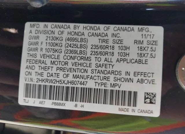 Photo 8 VIN: 2HKRW2H5XJH607447 - HONDA CR-V 