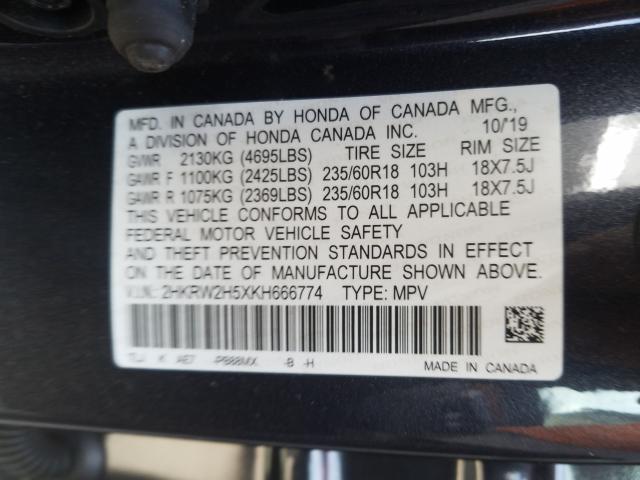 Photo 9 VIN: 2HKRW2H5XKH666774 - HONDA CR-V EX 