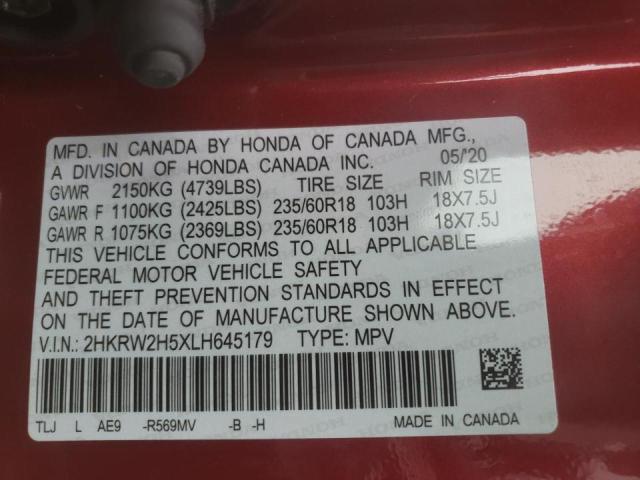 Photo 9 VIN: 2HKRW2H5XLH645179 - HONDA CR-V EX 