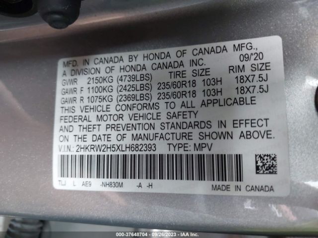 Photo 8 VIN: 2HKRW2H5XLH682393 - HONDA CR-V 