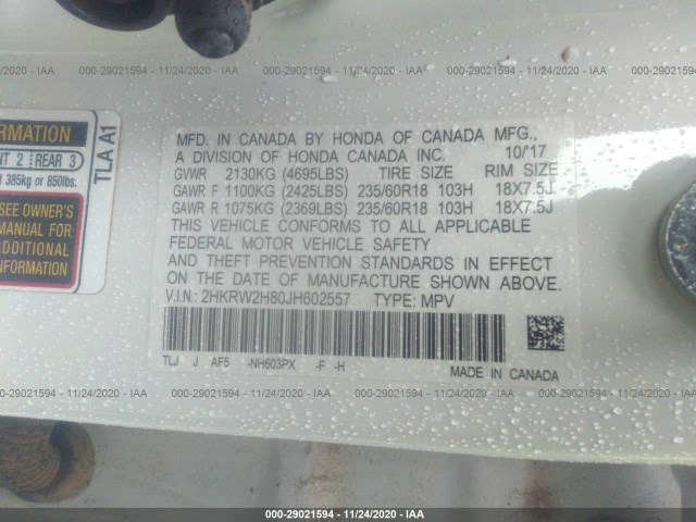 Photo 8 VIN: 2HKRW2H80JH602557 - HONDA CR-V 