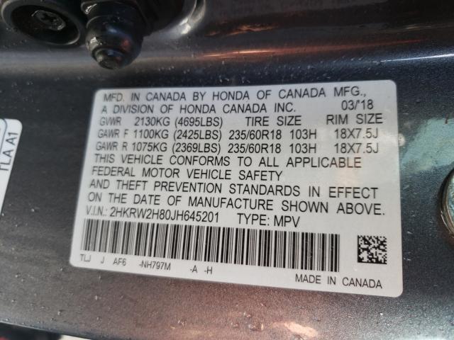 Photo 9 VIN: 2HKRW2H80JH645201 - HONDA CR-V EXL 