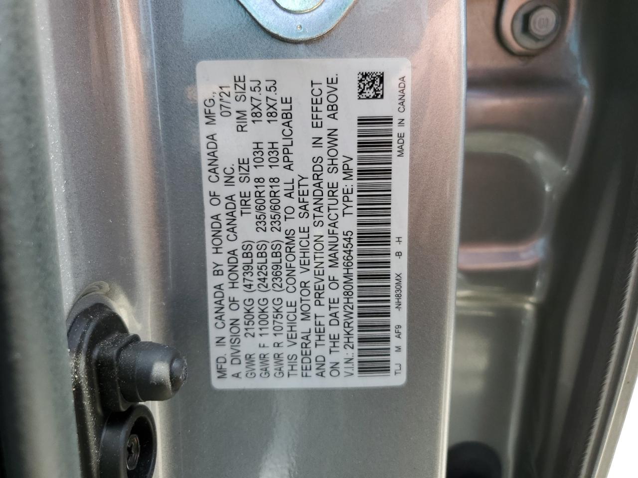 Photo 13 VIN: 2HKRW2H80MH664545 - HONDA CR-V 