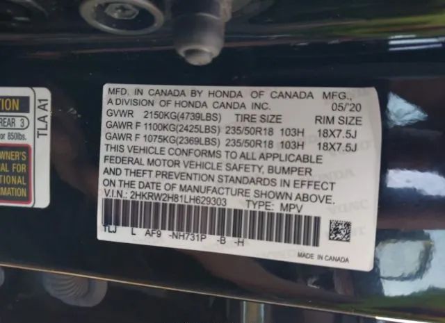 Photo 8 VIN: 2HKRW2H81LH629303 - HONDA CR-V 