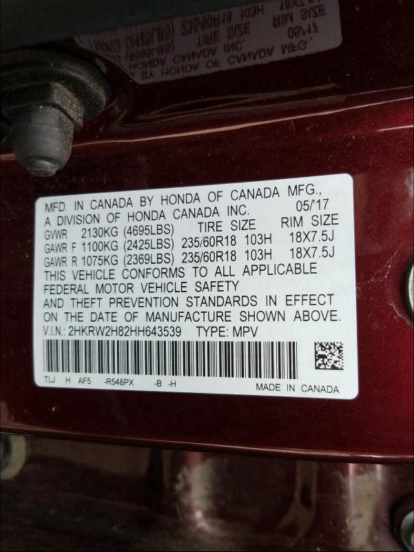 Photo 9 VIN: 2HKRW2H82HH643539 - HONDA CR-V EXL 