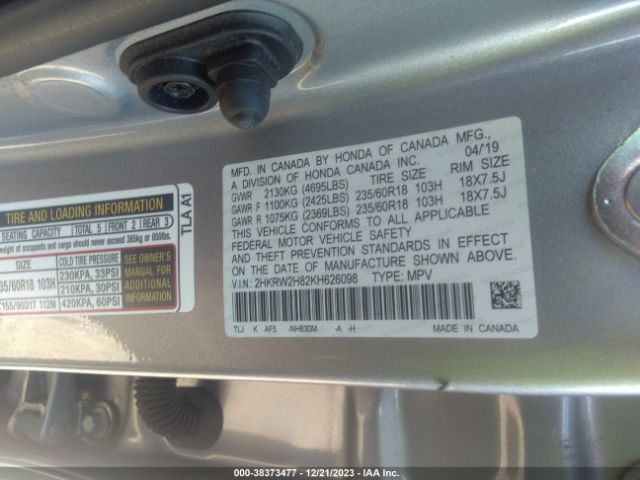 Photo 8 VIN: 2HKRW2H82KH626098 - HONDA CR-V 