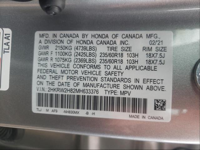 Photo 9 VIN: 2HKRW2H82MH633376 - HONDA CR-V EXL 