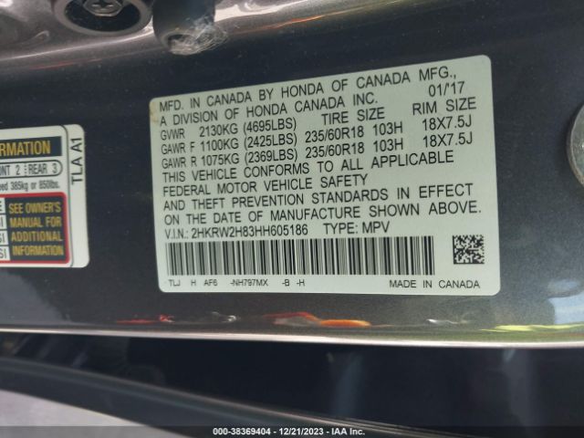 Photo 8 VIN: 2HKRW2H83HH605186 - HONDA CR-V EXL 