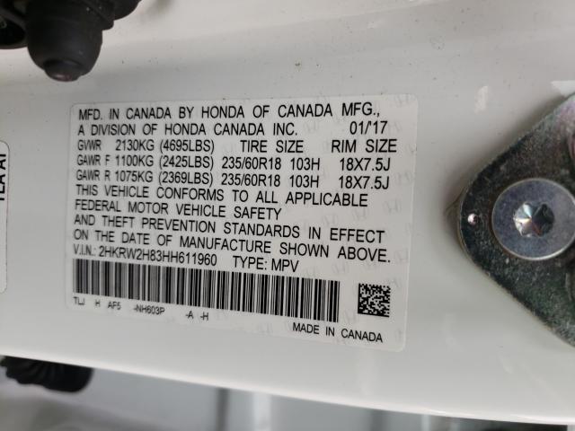 Photo 9 VIN: 2HKRW2H83HH611960 - HONDA CR-V EXL 