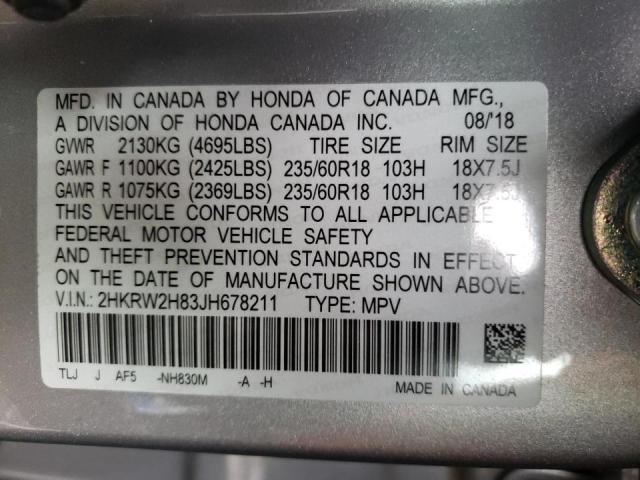 Photo 9 VIN: 2HKRW2H83JH678211 - HONDA CR-V EXL 