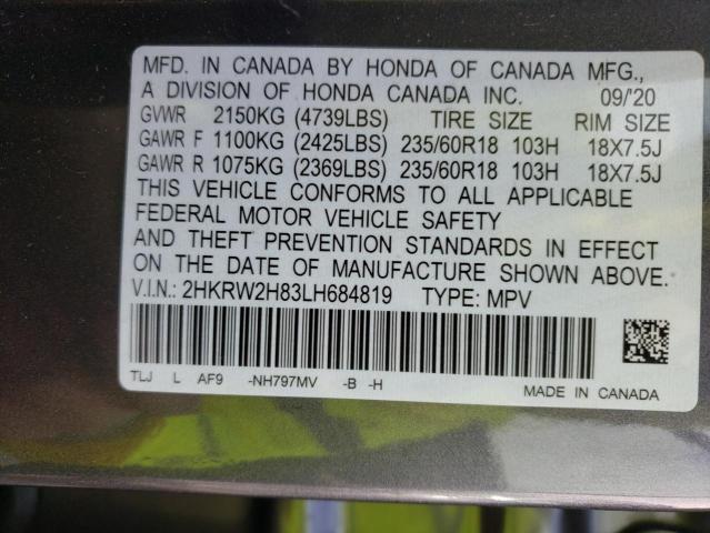 Photo 9 VIN: 2HKRW2H83LH684819 - HONDA CR-V EXL 