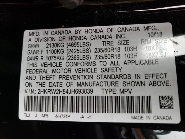 Photo 12 VIN: 2HKRW2H84JH693039 - HONDA CR-V EXL 