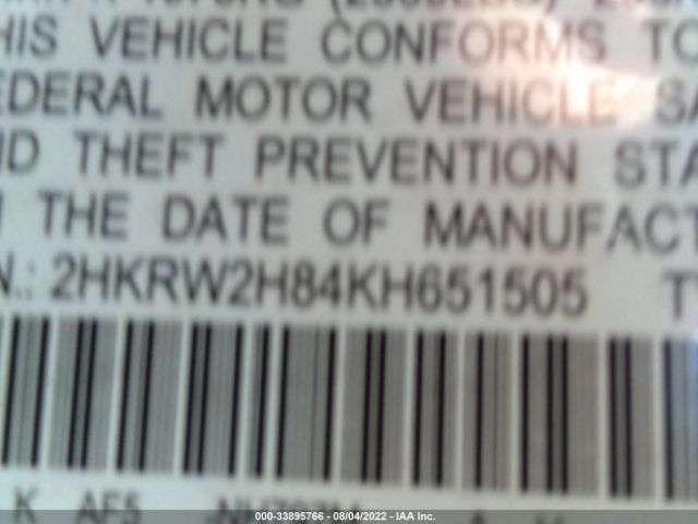 Photo 8 VIN: 2HKRW2H84KH651505 - HONDA CR-V 