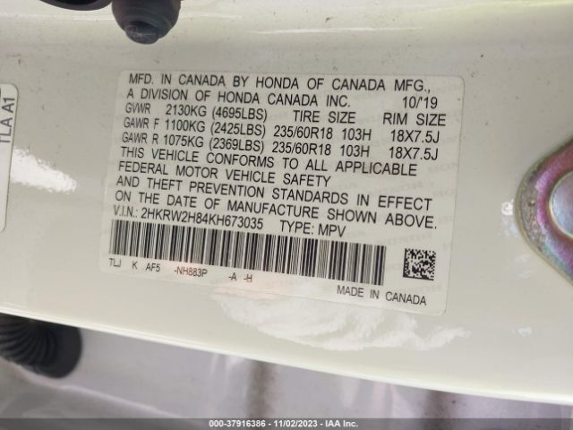 Photo 8 VIN: 2HKRW2H84KH673035 - HONDA CR-V 