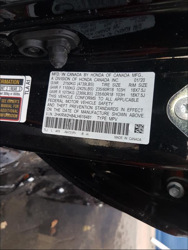 Photo 9 VIN: 2HKRW2H84LH616481 - HONDA CR-V EXL 