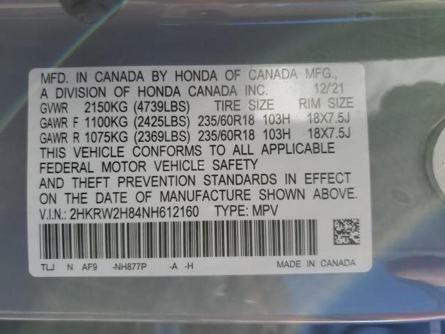 Photo 12 VIN: 2HKRW2H84NH612160 - HONDA CR-V EXL 