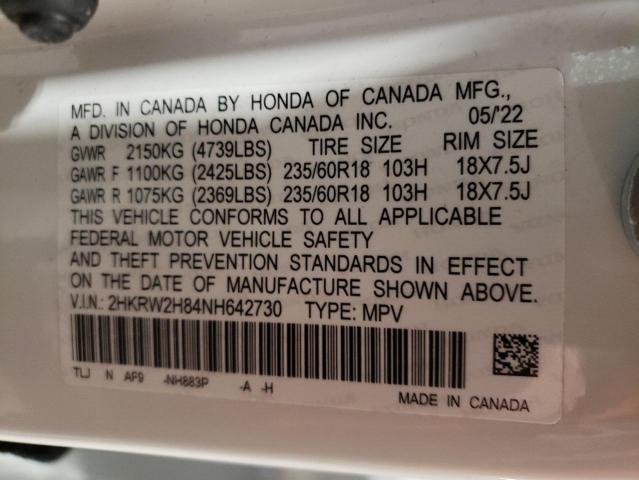 Photo 11 VIN: 2HKRW2H84NH642730 - HONDA CRV 