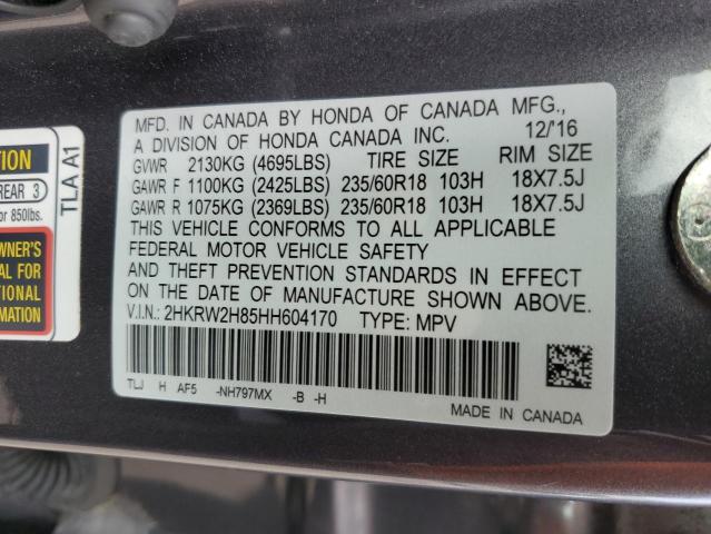 Photo 9 VIN: 2HKRW2H85HH604170 - HONDA CR-V EXL 