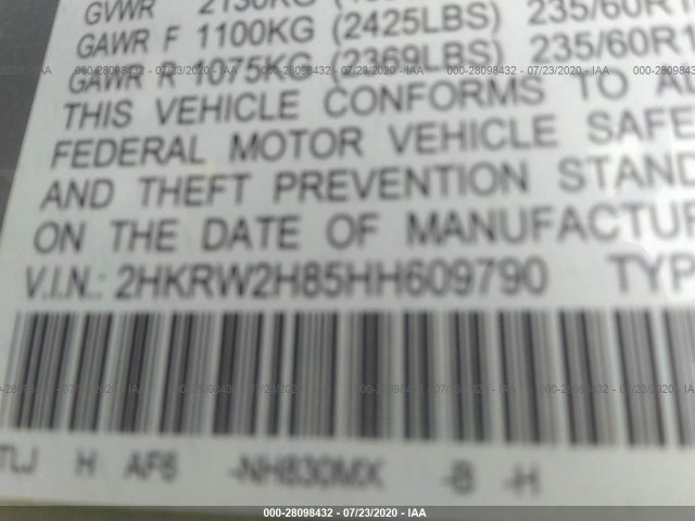 Photo 8 VIN: 2HKRW2H85HH609790 - HONDA CR-V 