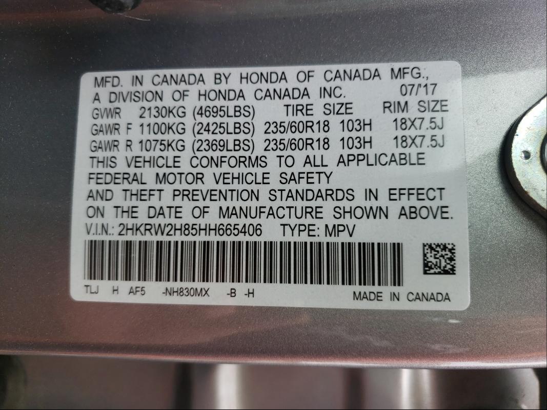 Photo 9 VIN: 2HKRW2H85HH665406 - HONDA CR-V EXL 