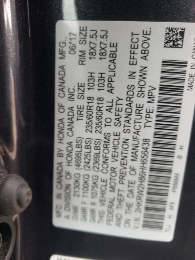 Photo 9 VIN: 2HKRW2H86HH656438 - HONDA CR-V EXL 