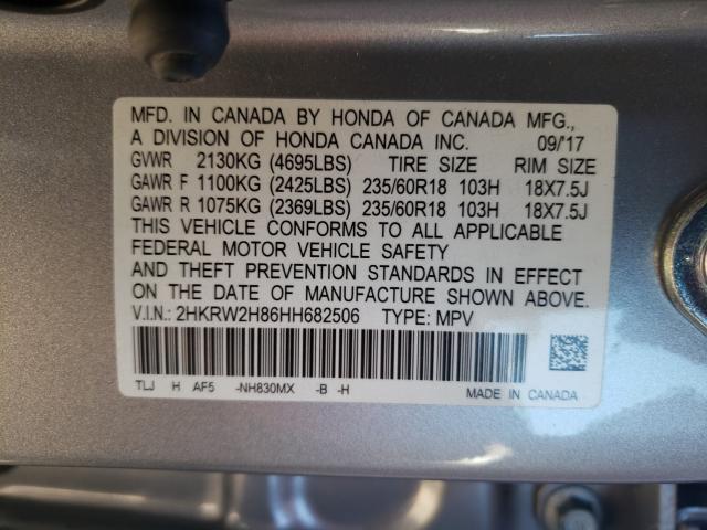 Photo 9 VIN: 2HKRW2H86HH682506 - HONDA CR-V EXL 