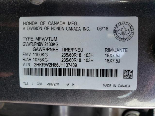 Photo 9 VIN: 2HKRW2H86JH137489 - HONDA CR-V EXL 